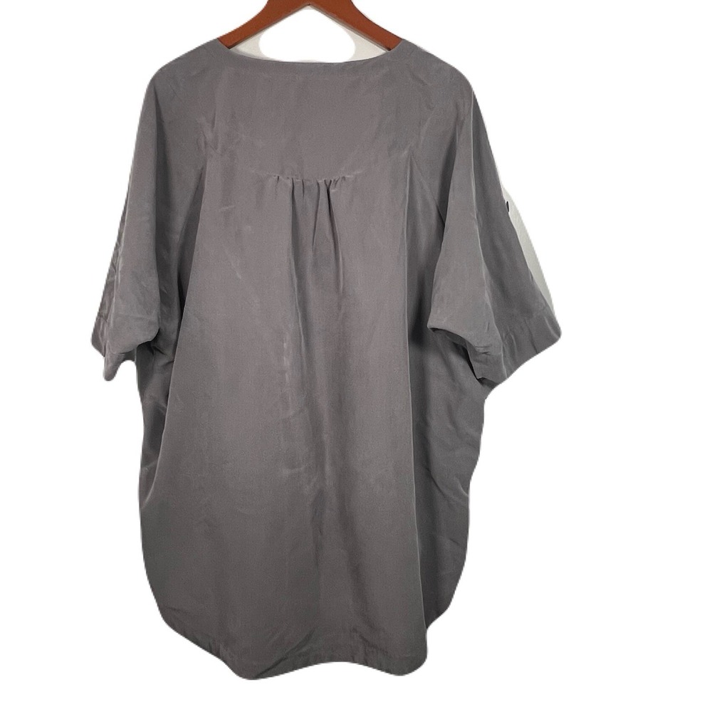 H&M Oversized Tunic Womens Size 10 Gray Lagenlook Cozy Pockets Boxy Indie EUC - Picture 2 of 6